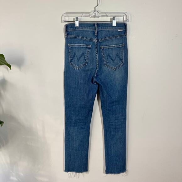 Mother Pixie Dazzler Jean in BEginner's Luck Women 24 Blue Button Fly Cropped - Picture 2 of 8